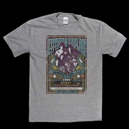 Jefferson Airplane Spirit Savoy Brown Gig Poster T-Shirt