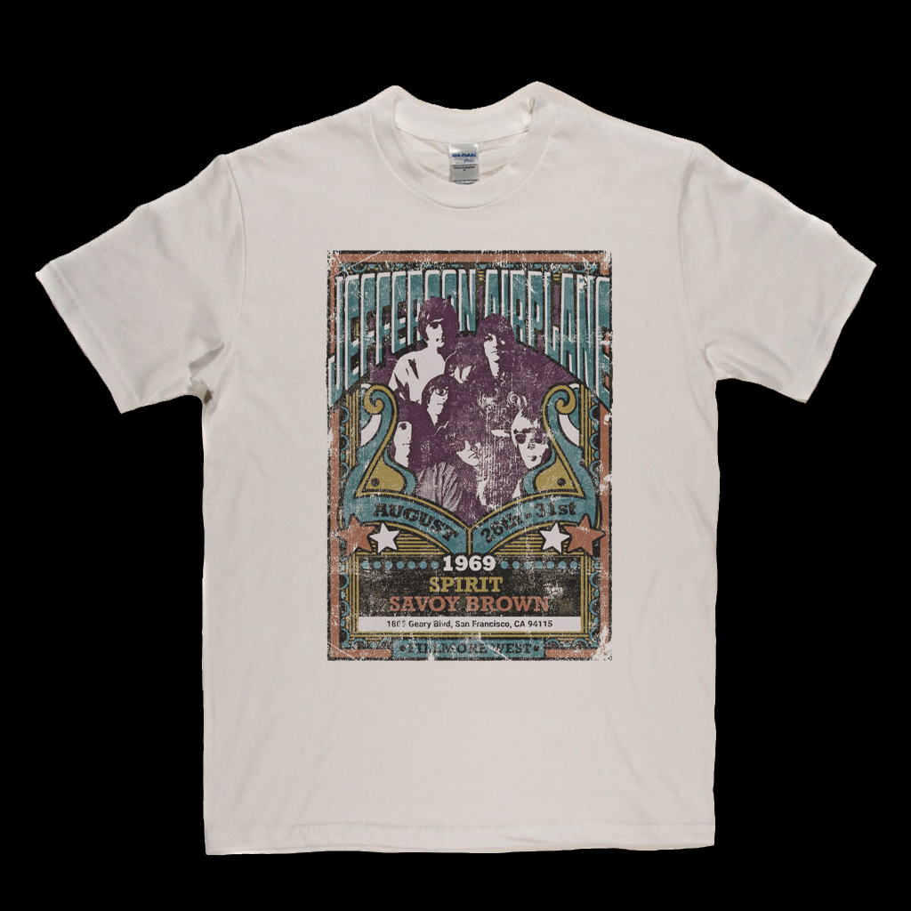 Jefferson Airplane Spirit Savoy Brown Gig Poster T-Shirt