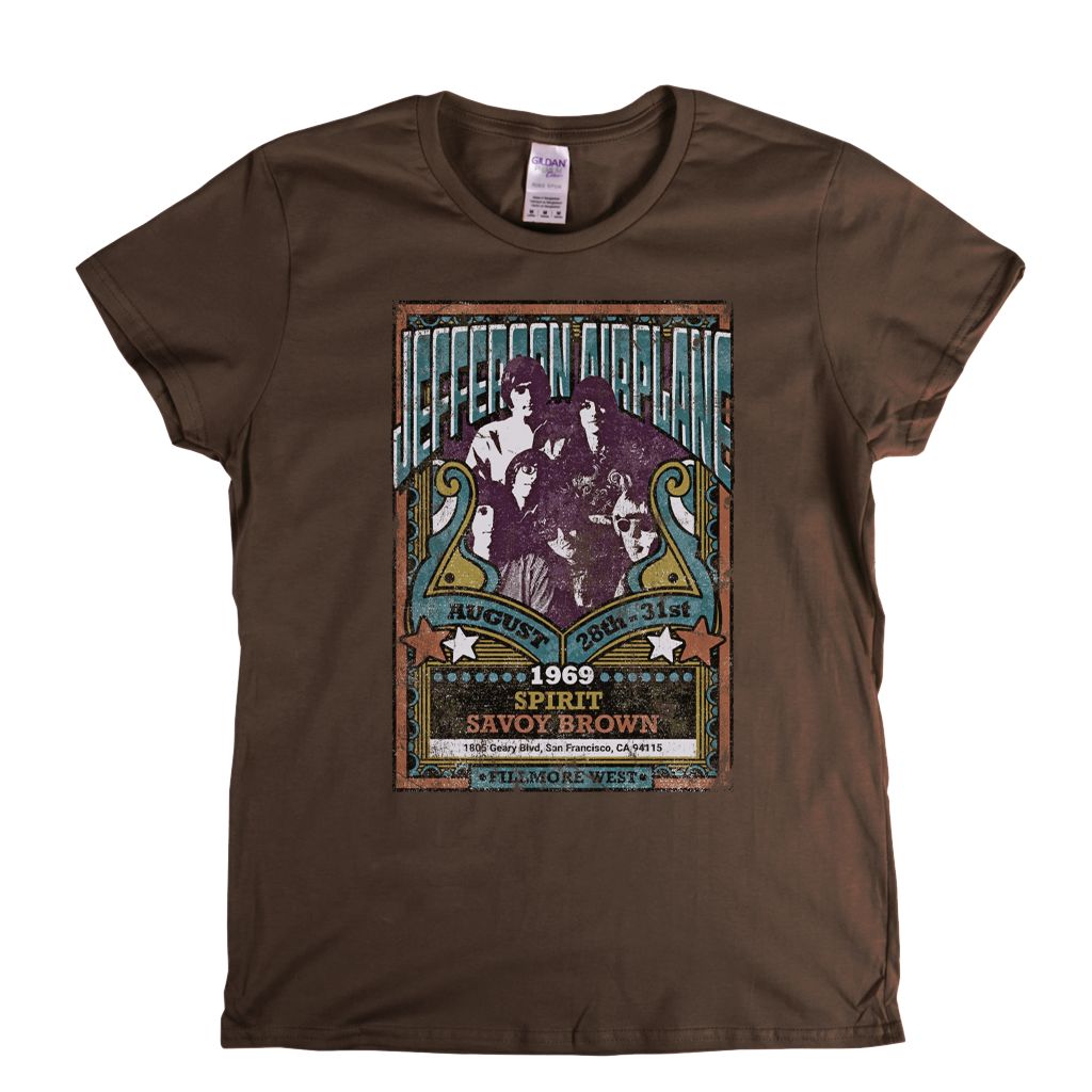 Jefferson Airplane Spirit Savoy Brown Gig Poster Womens T-Shirt