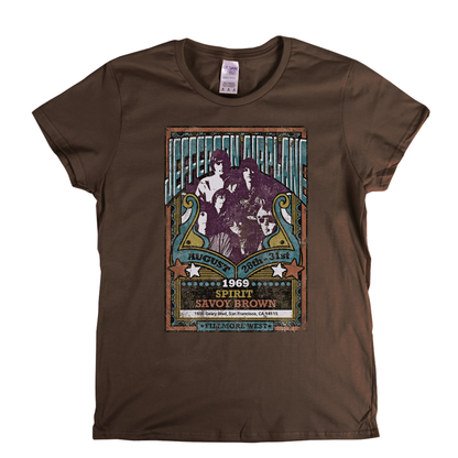 Jefferson Airplane Spirit Savoy Brown Gig Poster Womens T-Shirt