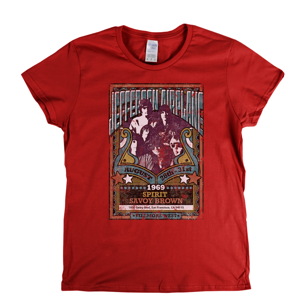 Jefferson Airplane Spirit Savoy Brown Gig Poster Womens T-Shirt