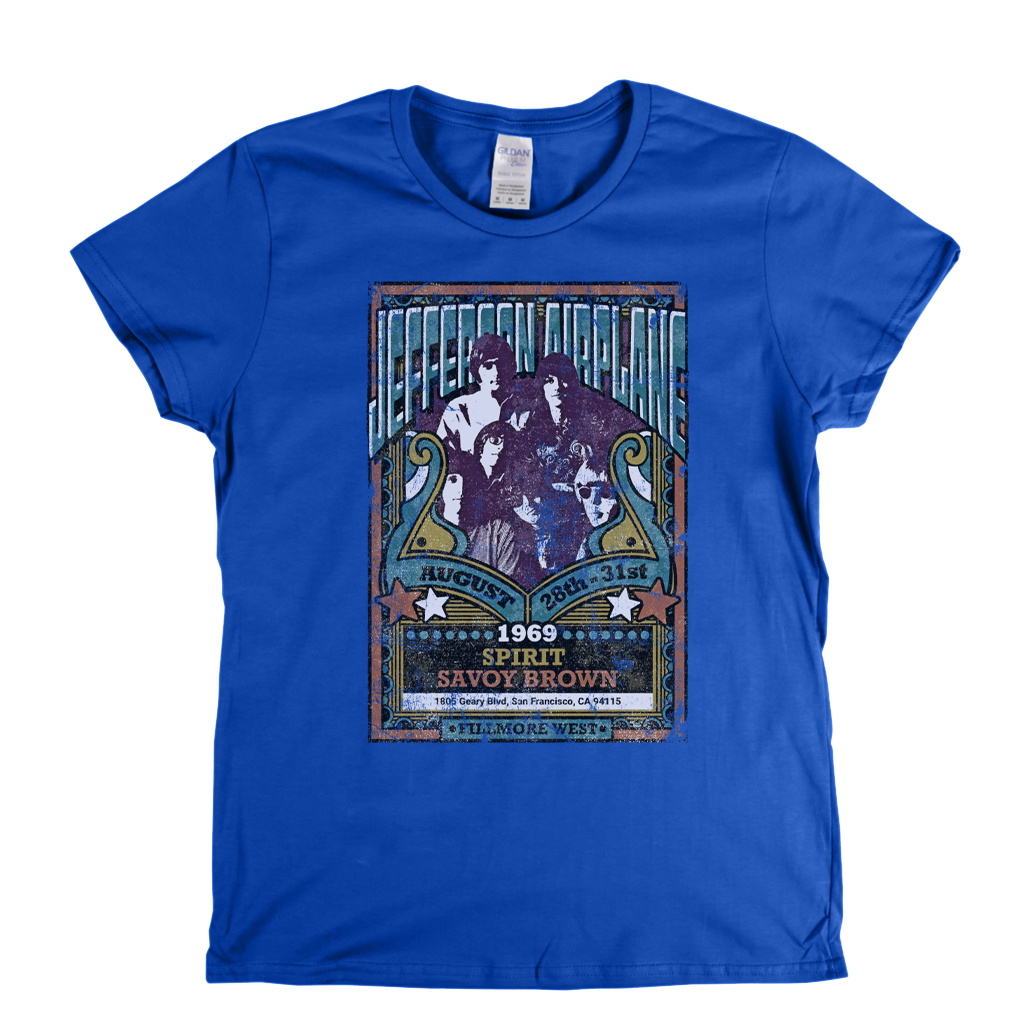 Jefferson Airplane Spirit Savoy Brown Gig Poster Womens T-Shirt