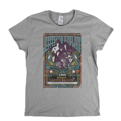 Jefferson Airplane Spirit Savoy Brown Gig Poster Womens T-Shirt