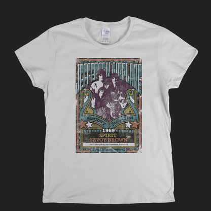 Jefferson Airplane Spirit Savoy Brown Gig Poster Womens T-Shirt