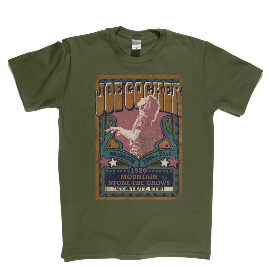 Joe Cocker Mountain Stone The Crows Gig Poster T-Shirt