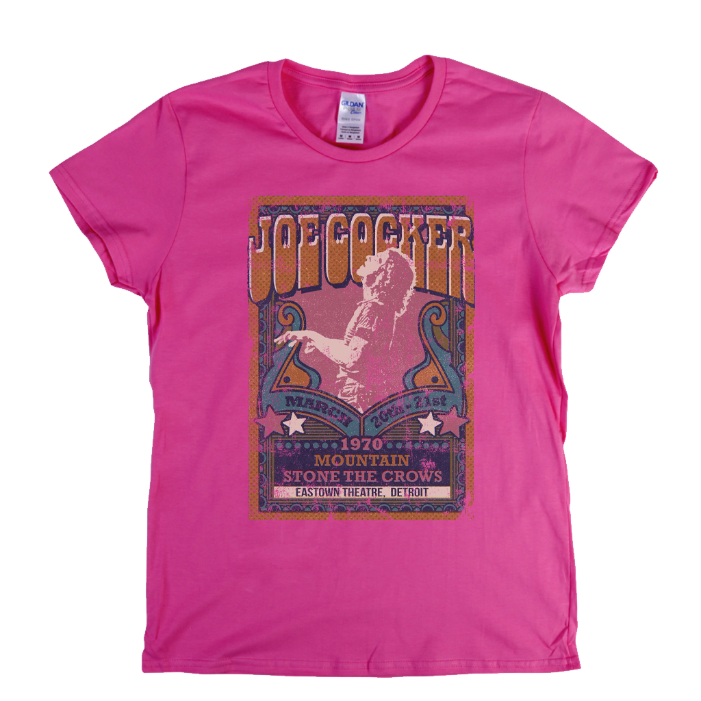 Joe Cocker Mountain Stone The Crows Gig Poster Womens T-Shirt