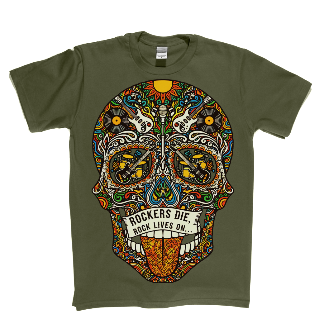 Rock Lives On Sugar Skull T-Shirt