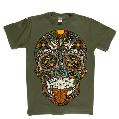 Rock Lives On Sugar Skull T-Shirt
