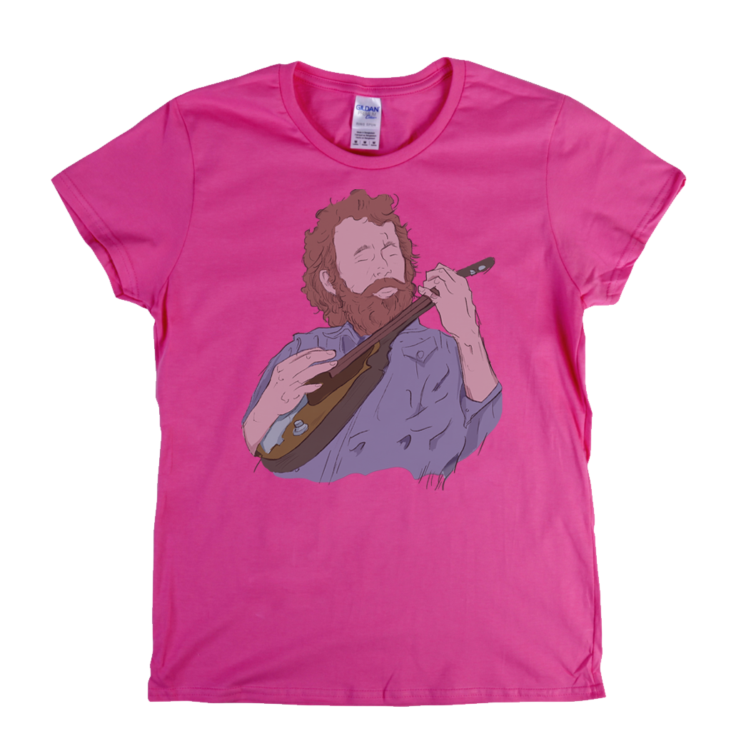 Levon Helm Playing The Mandolin Womens T-Shirt