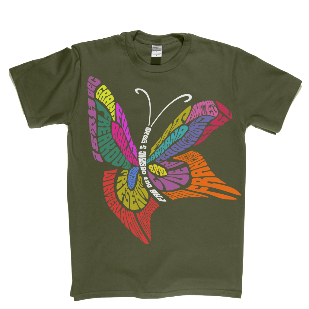 Grand Funk Railroad Santana Fat Mattress 1969 Butterfly T-Shirt