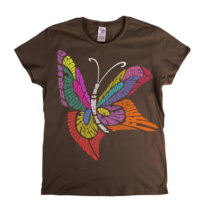 Grand Funk Railroad Santana Fat Mattress 1969 Butterfly Womens T-Shirt