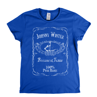 Johnny Winter Liquor Label Womens T-Shirt