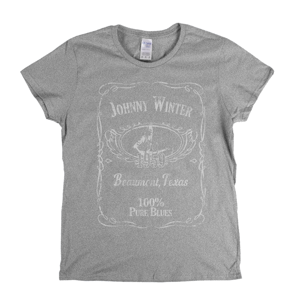 Johnny Winter Liquor Label Womens T-Shirt