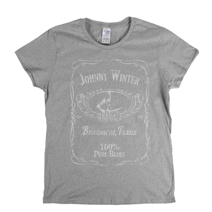 Johnny Winter Liquor Label Womens T-Shirt