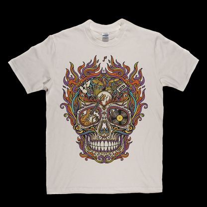 Sugar Skull Of Rock In Flames T-Shirt