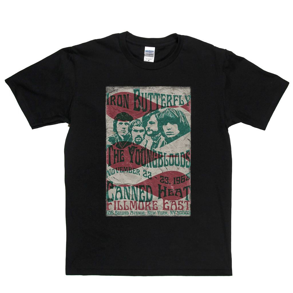Iron Butterfly Canned Heat The Youngbloods Fillmore East 1968 T-Shirt