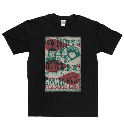 Iron Butterfly Canned Heat The Youngbloods Fillmore East 1968 T-Shirt
