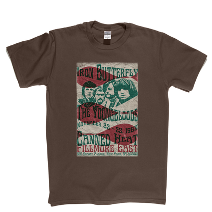 Iron Butterfly Canned Heat The Youngbloods Fillmore East 1968 T-Shirt