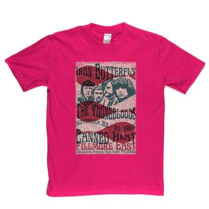 Iron Butterfly Canned Heat The Youngbloods Fillmore East 1968 T-Shirt