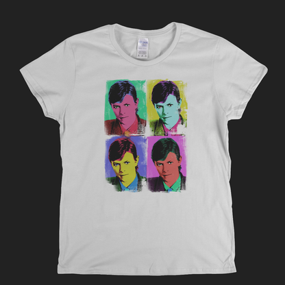 David Bowie Distressed Pop Art Womens T-Shirt