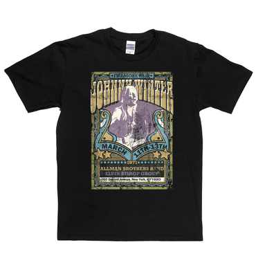 Johnny Winter Allman Brothers Elvin Bishop Fillmore Poster T-Shirt
