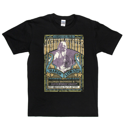 Johnny Winter Allman Brothers Elvin Bishop Fillmore Poster T-Shirt