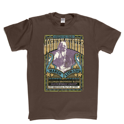 Johnny Winter Allman Brothers Elvin Bishop Fillmore Poster T-Shirt