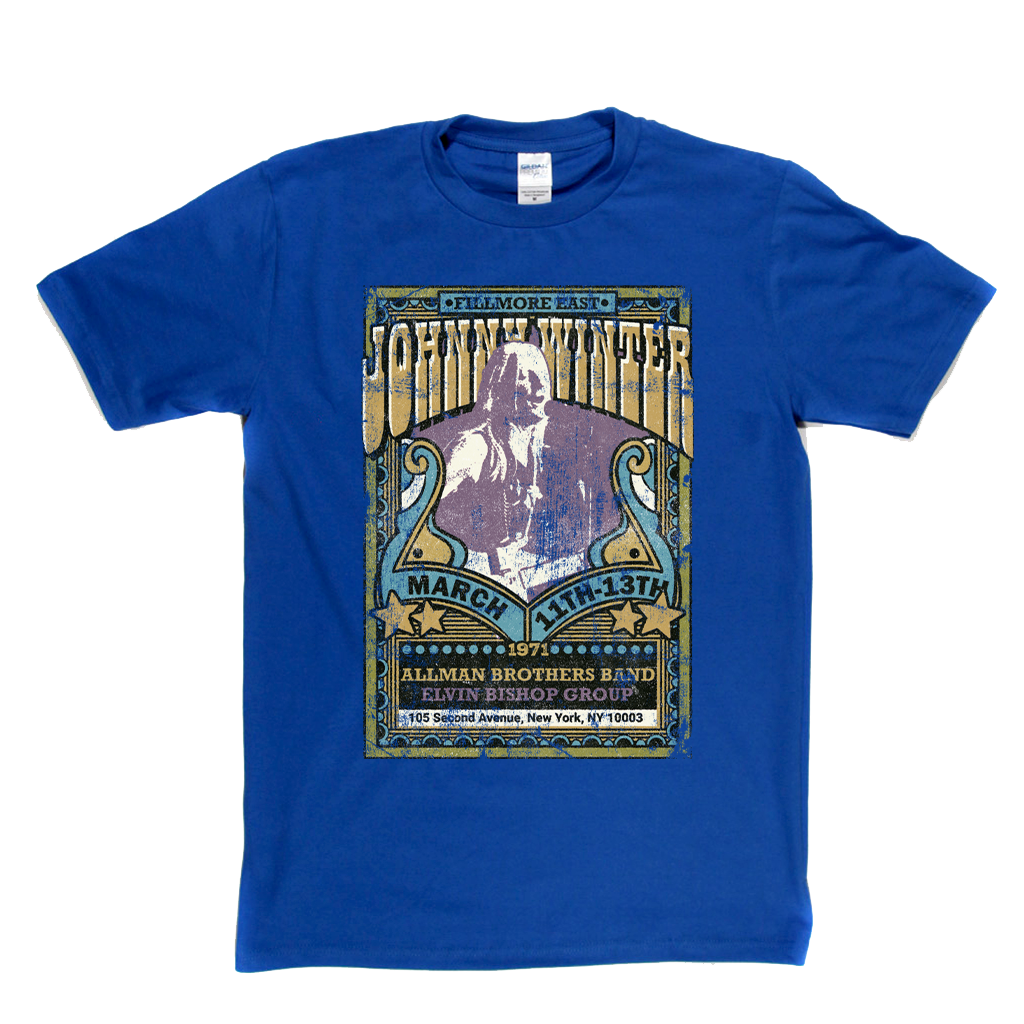 Johnny Winter Allman Brothers Elvin Bishop Fillmore Poster T-Shirt