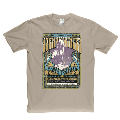 Johnny Winter Allman Brothers Elvin Bishop Fillmore Poster T-Shirt