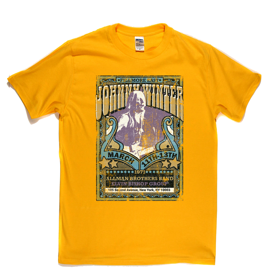 Johnny Winter Allman Brothers Elvin Bishop Fillmore Poster T-Shirt