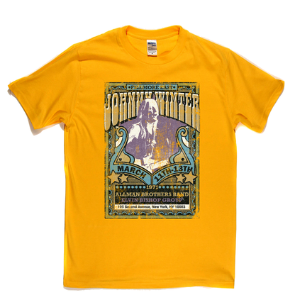 Johnny Winter Allman Brothers Elvin Bishop Fillmore Poster T-Shirt