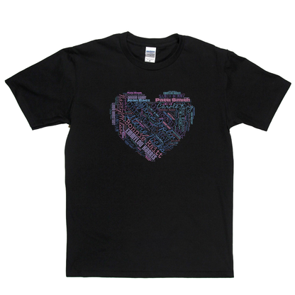 Women In Rock Heart Wordcloud T-Shirt