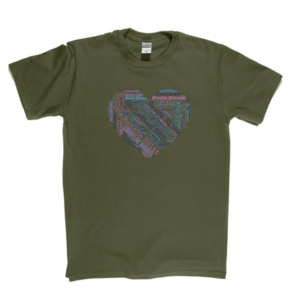 Women In Rock Heart Wordcloud T-Shirt