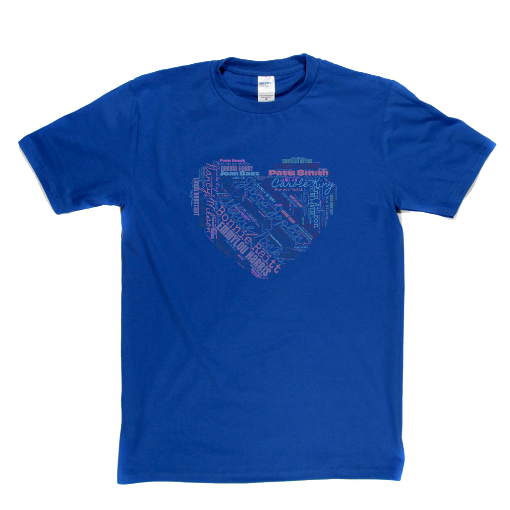 Women In Rock Heart Wordcloud T-Shirt