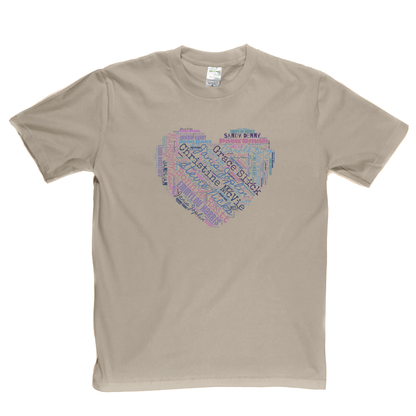 Women In Rock Heart Wordcloud T-Shirt