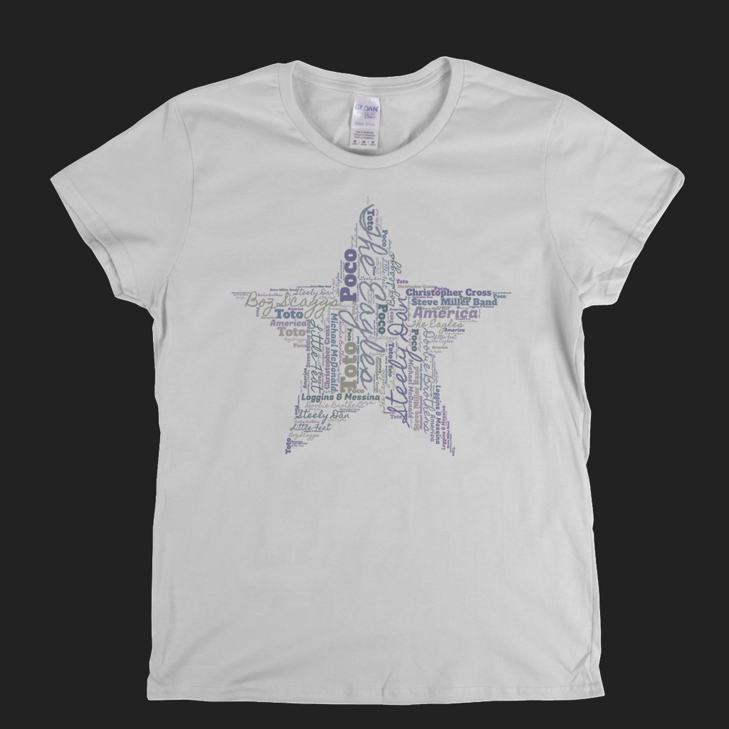 Rock Star Wordcloud Womens T-Shirt