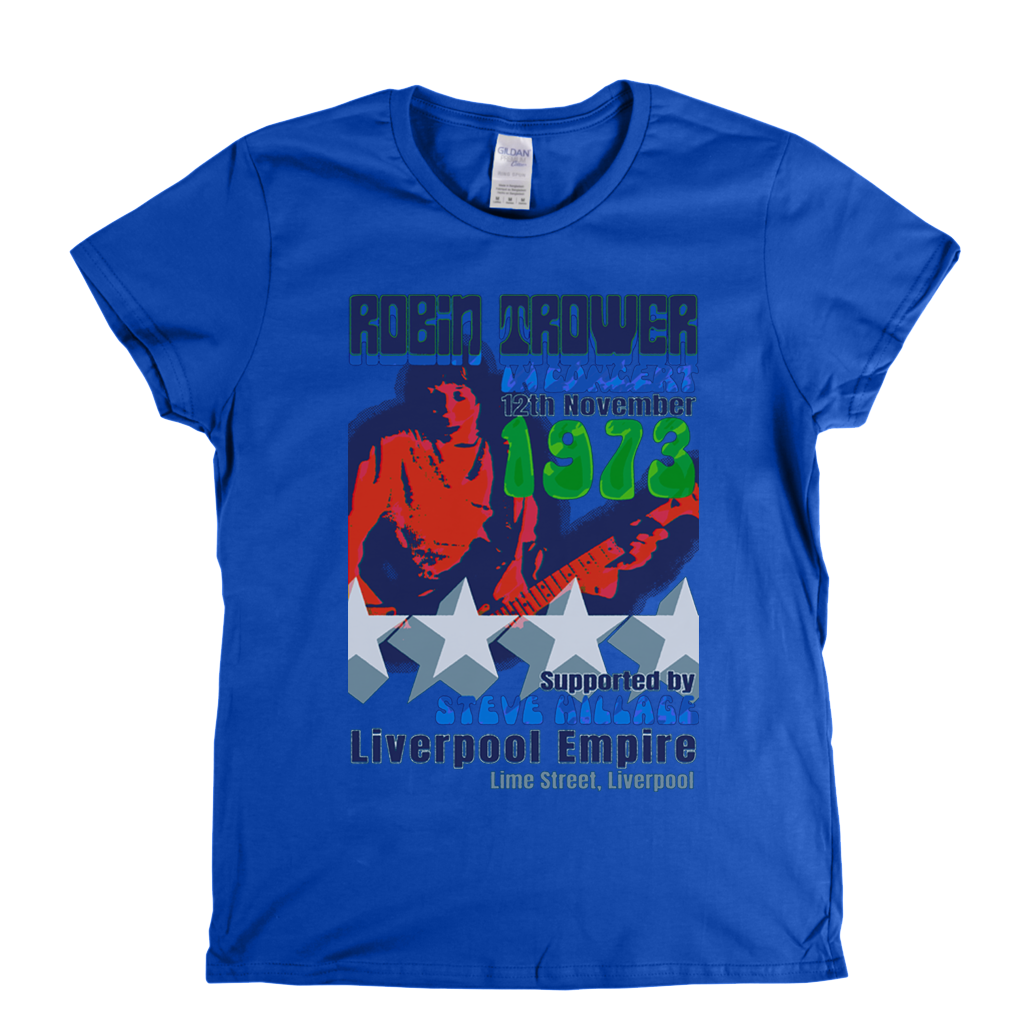 Robin Trower Steve Hillage Liverpool 1973 Womens T-Shirt