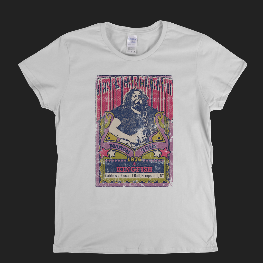 Jerry Garcia Band Kingfish Gig Poster Womens T-Shirt