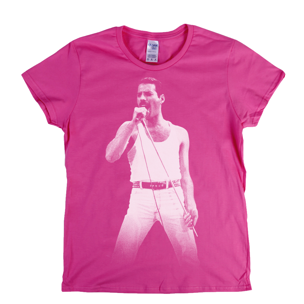Freddie Mercury On Stage Womens T-Shirt