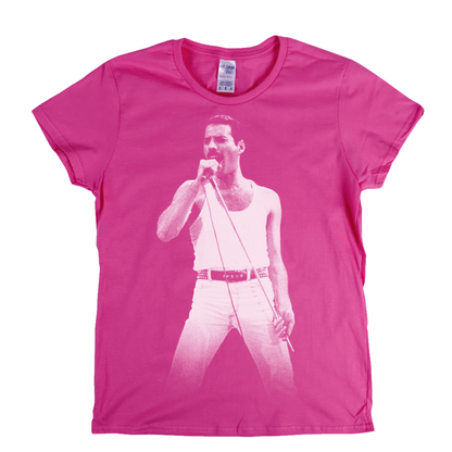 Freddie Mercury On Stage Womens T-Shirt