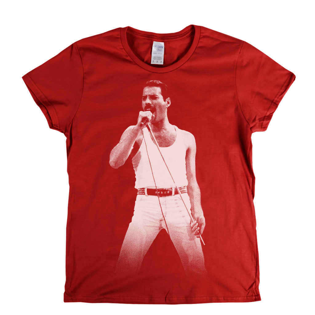 Freddie Mercury On Stage Womens T-Shirt