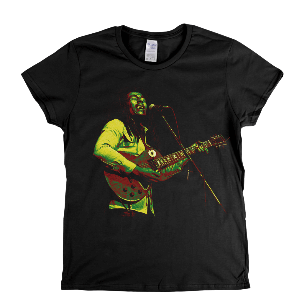 Bob Marley Red Gold And Green Womens T-Shirt