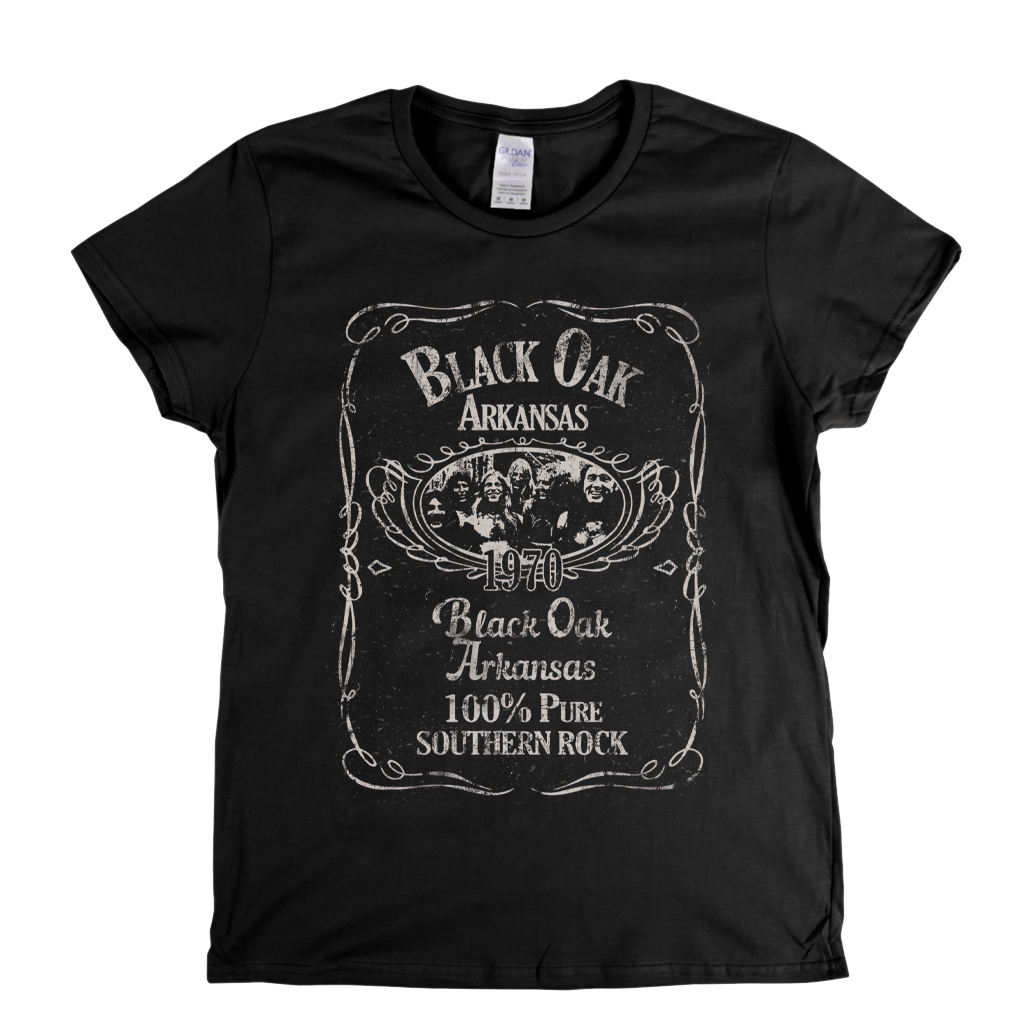 Black Oak Arkansas Liquor Label Womens T-Shirt