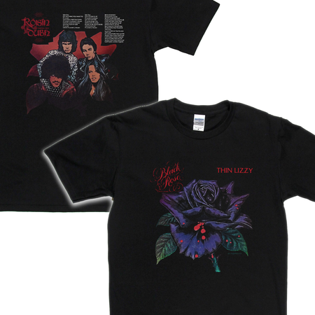Thin Lizzy Black Rose Front And Back T-Shirt