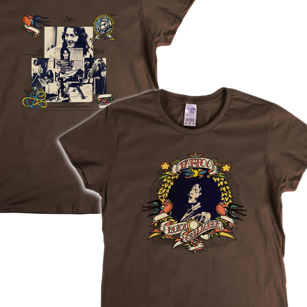 Rory Gallagher Tattoo Front and Back Womens T-Shirt