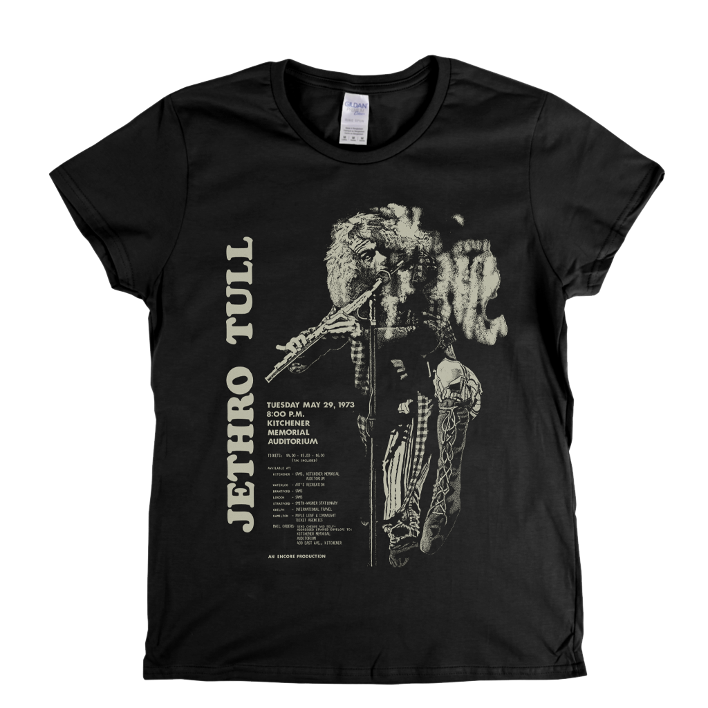Jethro Tull Kitchener Gig Poster Womens T-Shirt