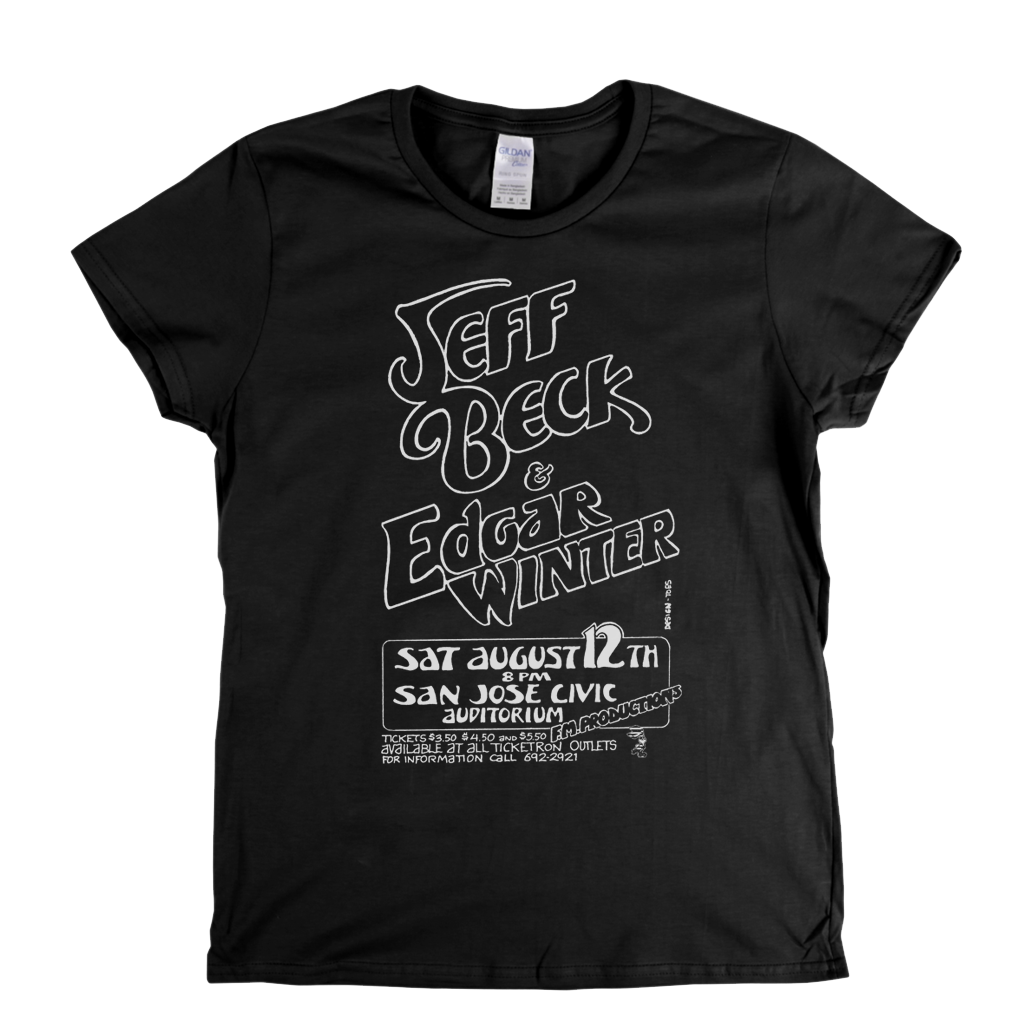Jeff Beck Edgar Winter Gig Poster Womens T-Shirt