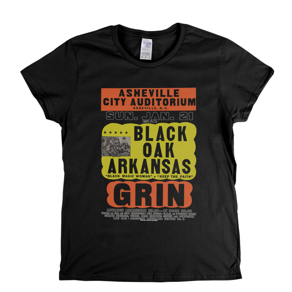 Black Oak Arkansas Poster Womens T-Shirt