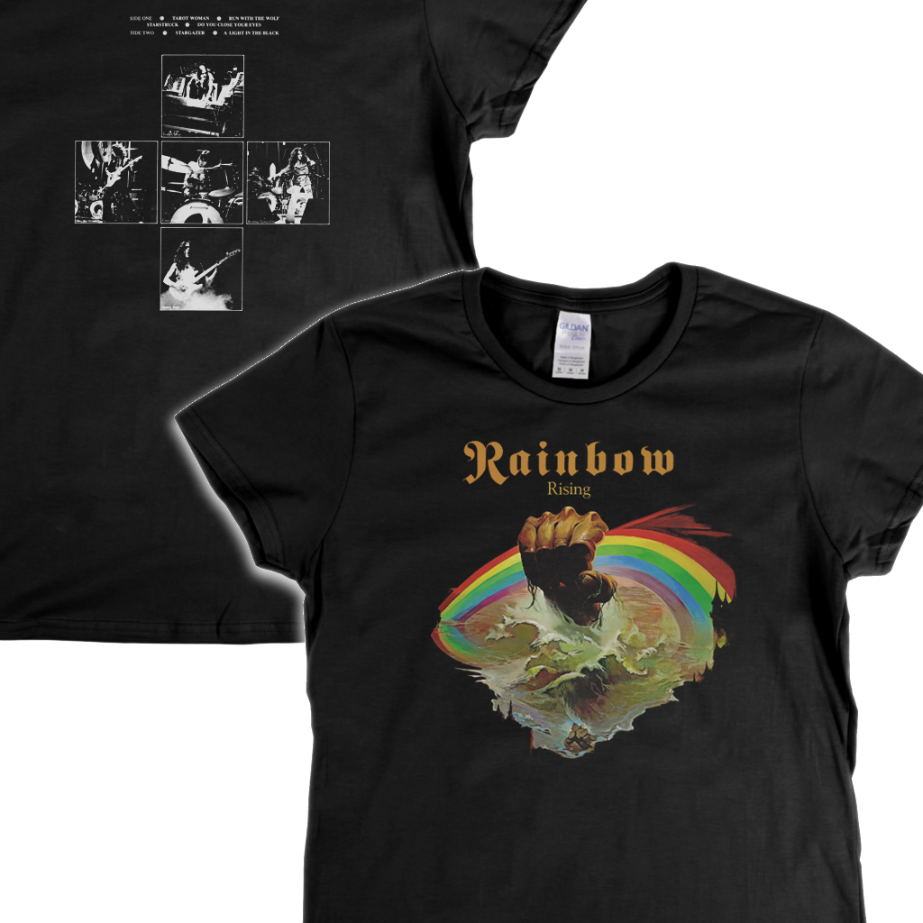 Rainbow Rising Front And Back Womens T Shirt