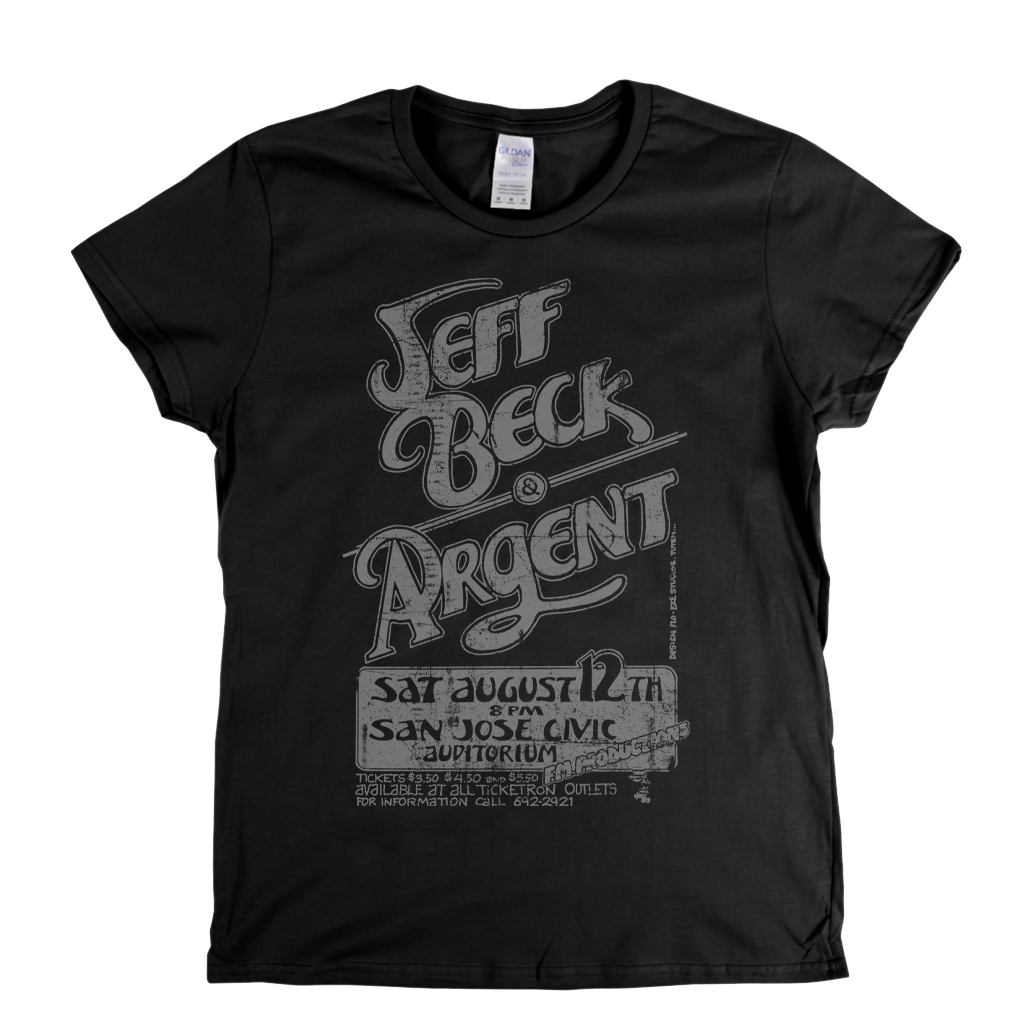 Jeff Beck Argent Gig Poster Womens T-Shirt